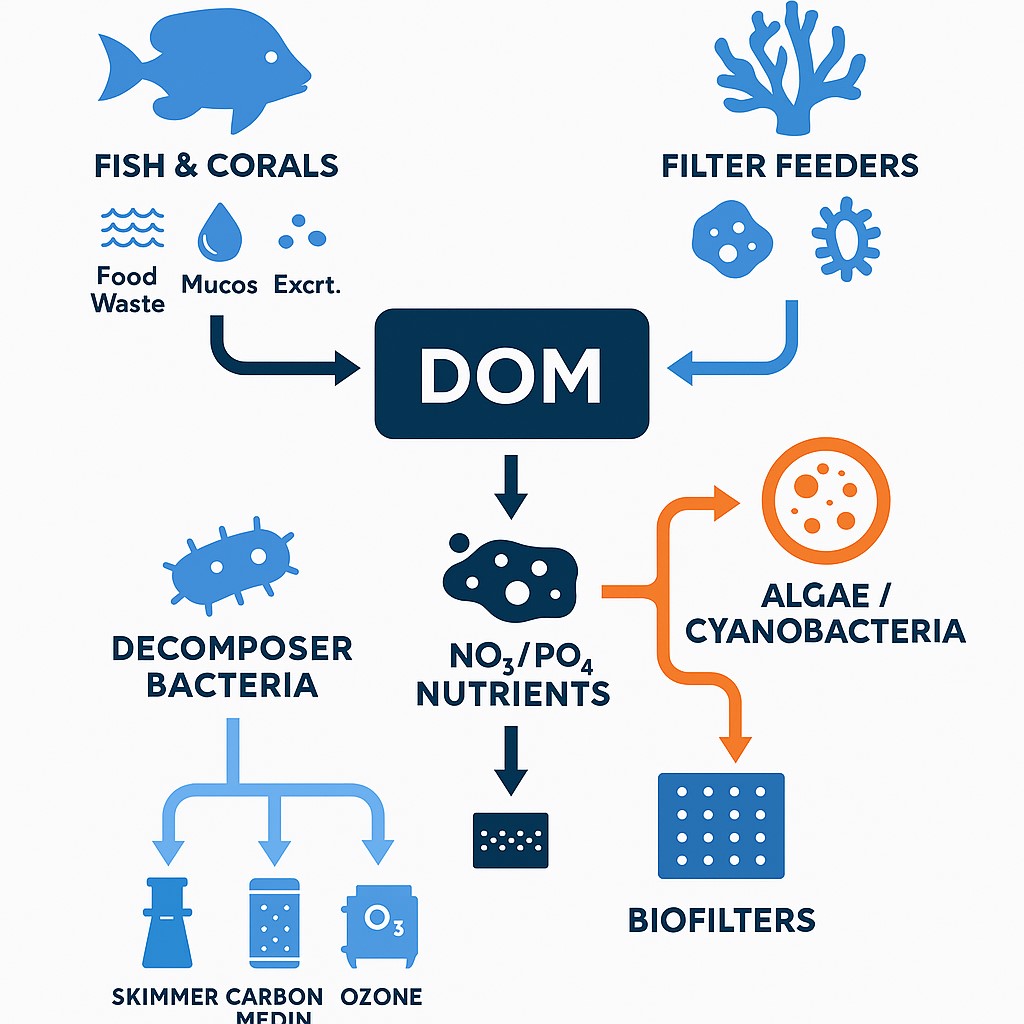 Dissolved Organic Matter in Marine Aquariums: Structure, Biogeochemical Role, and Strategic Management